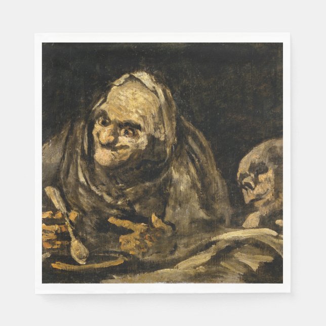 Servilleta De Papel Vieja con esqueleto (muerte) (Francisco Goya) (Anverso)