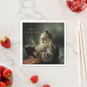 Servilleta De Papel Vieja imagen de la magia de Santa Claus de las vac
