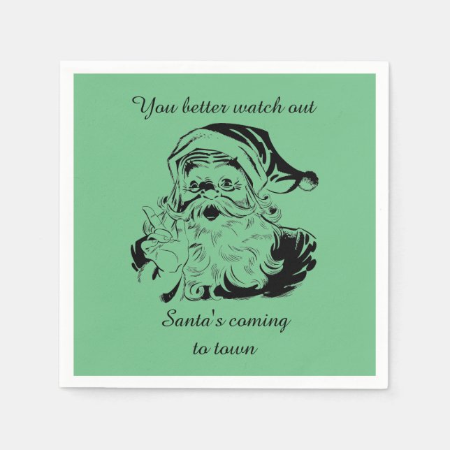 Servilleta De Papel Vieja Santa llega a la ciudad (Anverso)