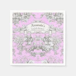 Servilleta De Papel Vieja toile rosa floral de jouy