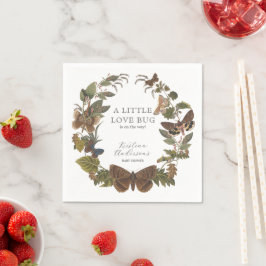 Servilleta De Papel Viejo Baby Shower Botánico Little Love Bug
