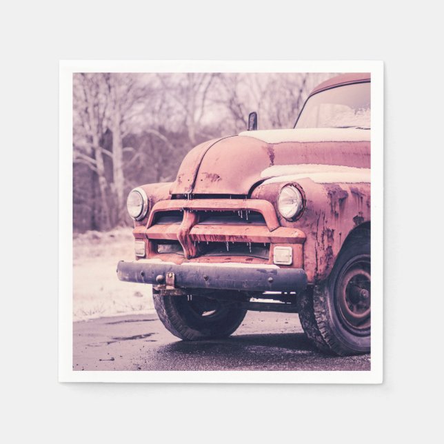 Servilleta De Papel Viejo camión de ruinas (Anverso)