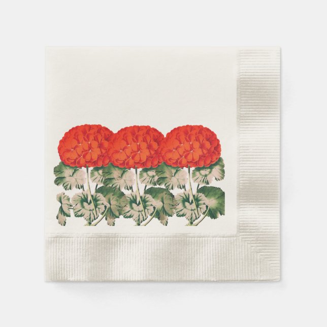 Servilleta De Papel Viejo Geranium Trio - floral audaz (Anverso)