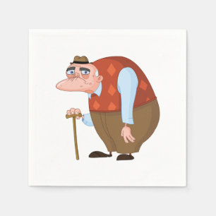 Servilleta De Papel Viejo hombre con un bastón