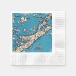 Servilleta De Papel Viejo mapa vintage de las islas Bermudas
