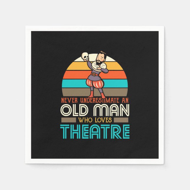 Servilleta De Papel Viejo que ama el teatro (Anverso)