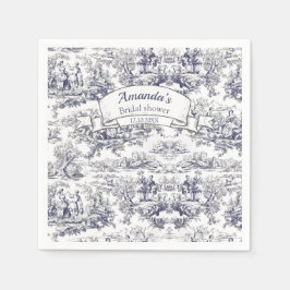 Servilleta De Papel Viejo toile negro floral de jouy Ducha de novia