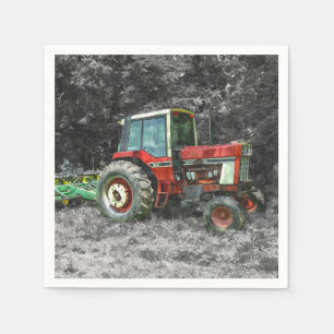 Servilleta De Papel Viejo Tractor Internacional Painterly