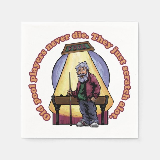 Servilleta De Papel Viejos jugadores de Pool (Anverso)