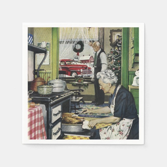 Servilleta De Papel Viejos Navidades de cocina casera de moda (Anverso)