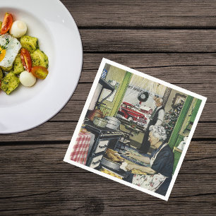 Servilleta De Papel Viejos Navidades de cocina casera de moda