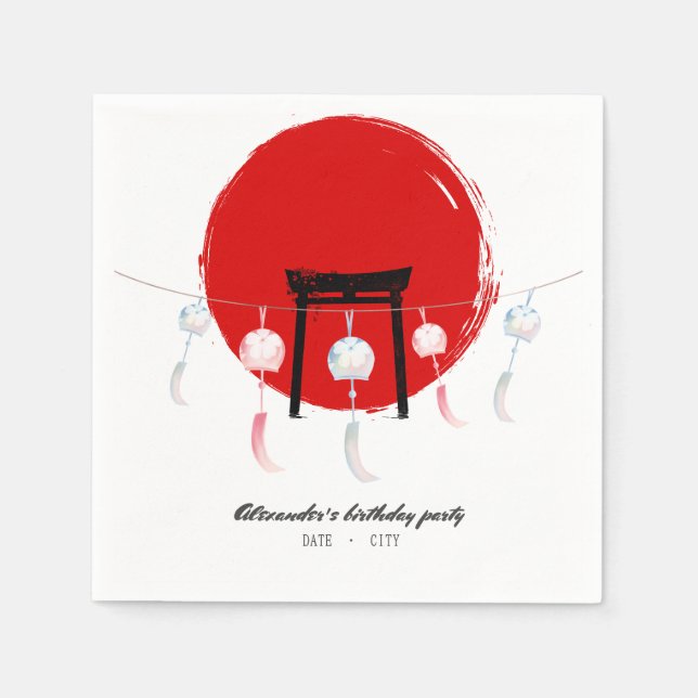 Servilleta De Papel Viento de la fiesta de cumpleaños de Hibachi prome (Anverso)