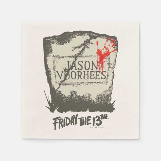 Servilleta De Papel Viernes 13 | Jason Voorhees Headstone (Anverso)