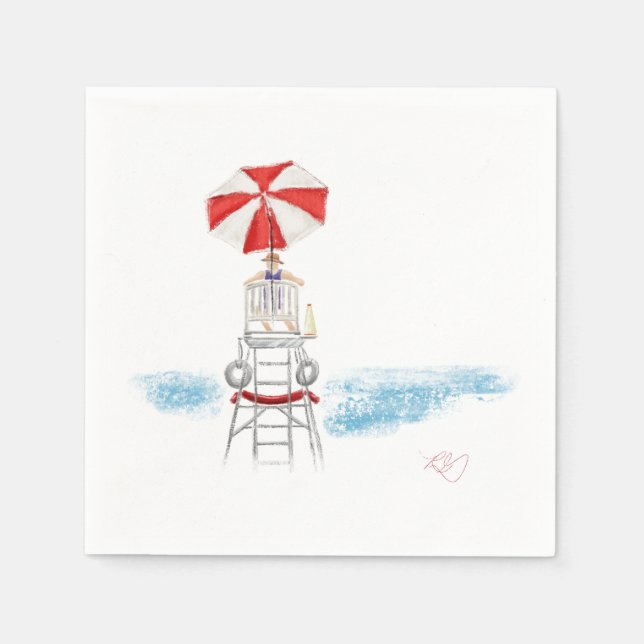 Servilleta De Papel Vigilancia de playa (Anverso)