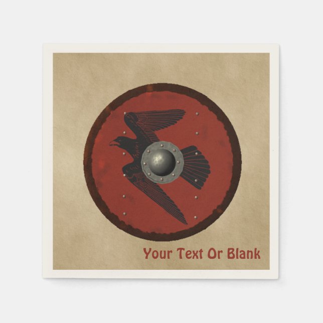 Servilleta De Papel Viking Raven Shield (Anverso)