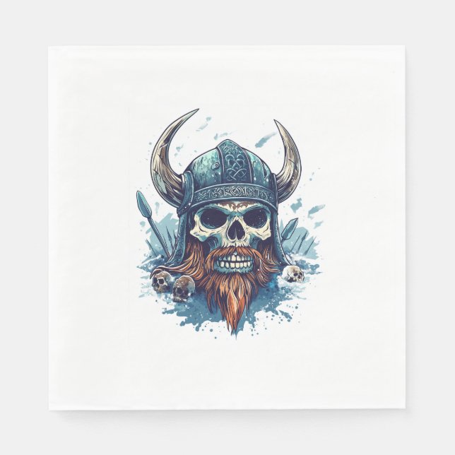Servilleta De Papel Viking Skull Berserker (Anverso)