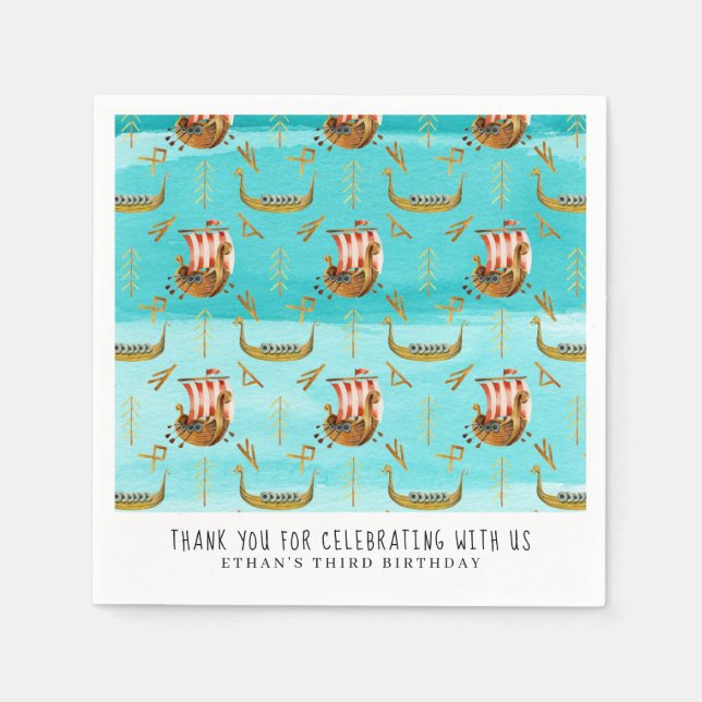 Servilleta De Papel Viking Thalem Birday Party Napkins (Anverso)