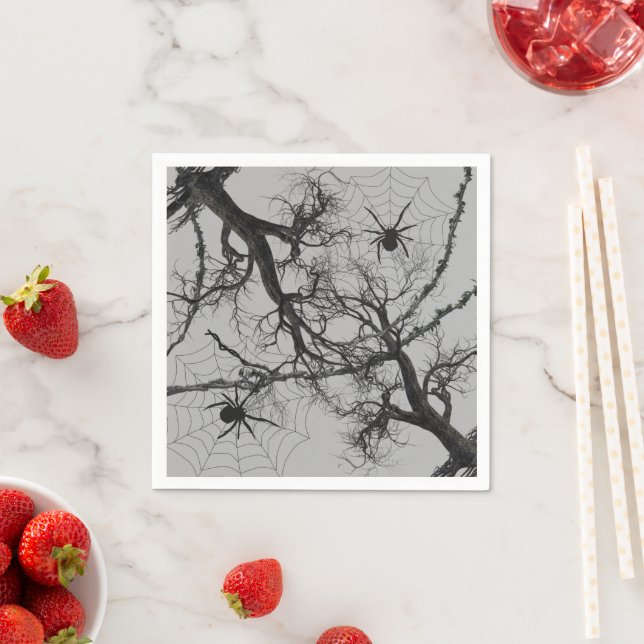 Servilleta De Papel Vinas torcidas y Halloween de araña (In situ)