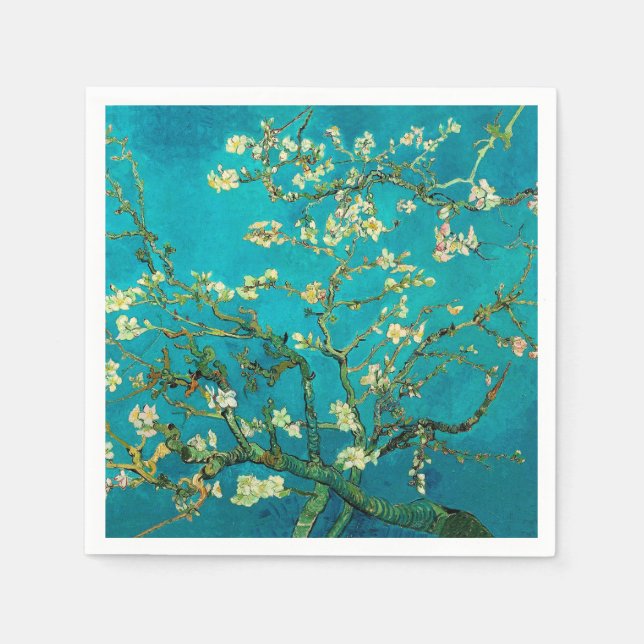 Servilleta De Papel Vincent Van Gogh Blossoming Almond Tree Floral Art (Anverso)