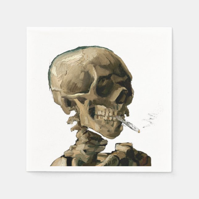 Servilleta De Papel Vincent van Gogh - Calavera con cigarrillo en llam (Anverso)