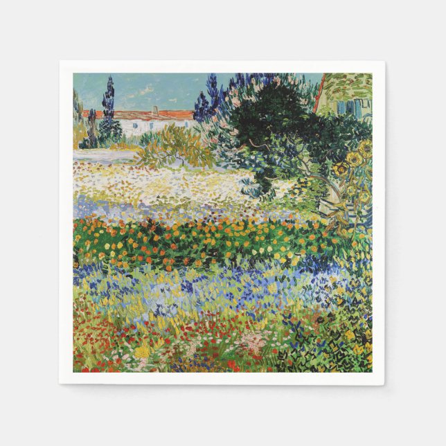 Servilleta De Papel Vincent van Gogh - Jardín de flores (Anverso)