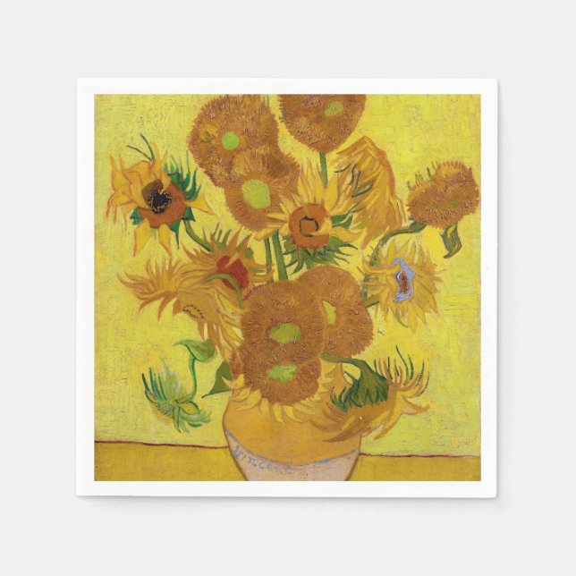 Servilleta De Papel Vincent van Gogh - Jarrón con quince girasoles (Anverso)