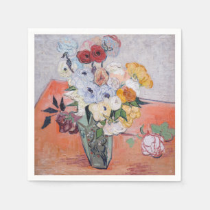 Servilleta De Papel Vincent van Gogh - Jarrón con rosas y anémonas