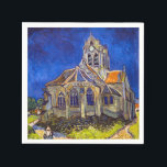 Servilleta De Papel Vincent van Gogh - La Iglesia de Auvers<br><div class="desc">Iglesia de Auvers / l'Eglise à Auvers-sur-oise por Vincent Van Gogh en 1890</div>