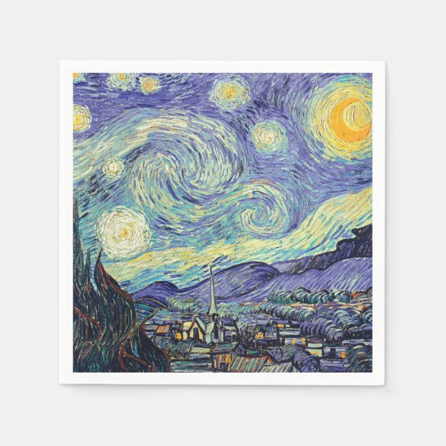 Servilleta De Papel Vincent Van Gogh/ La Noche Starry (Anverso)