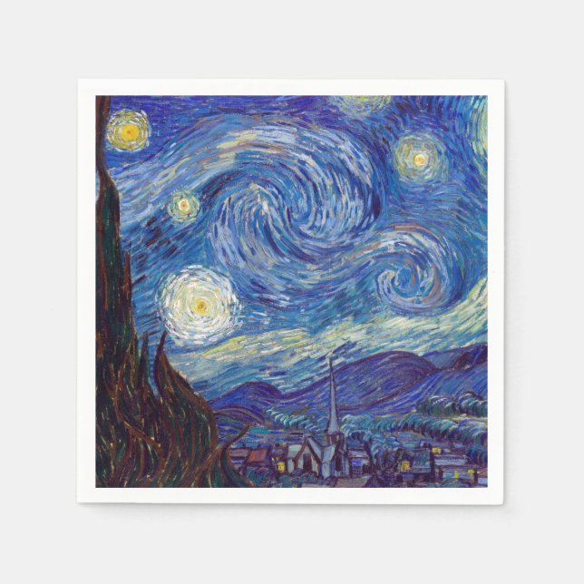 Servilleta De Papel VINCENT VAN GOGH - Noche estrellada 1889 (Anverso)