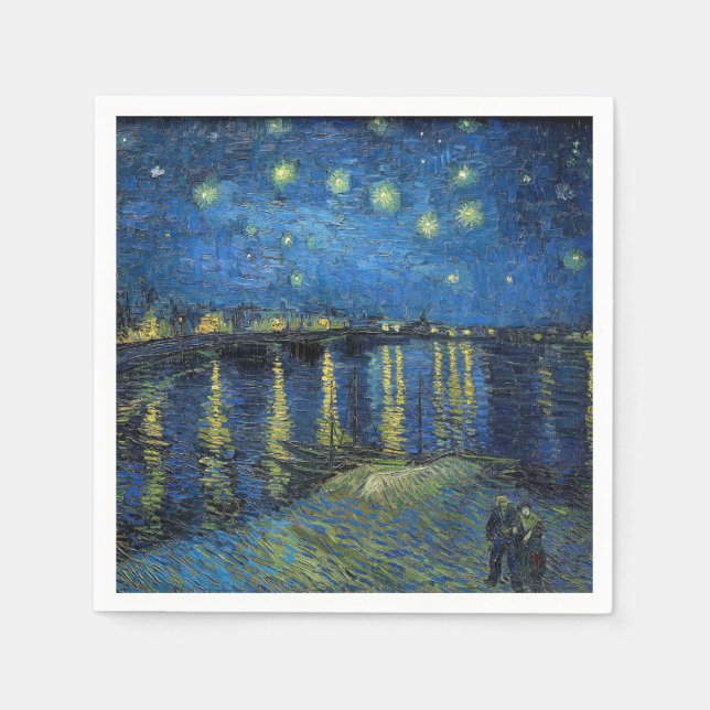Servilleta De Papel Vincent van Gogh - Noche estrellada sobre el Ródan (Anverso)