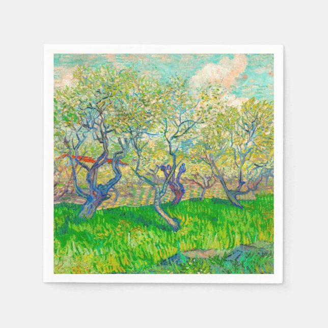 Servilleta De Papel Vincent van Gogh Orchard en Blossom (Anverso)