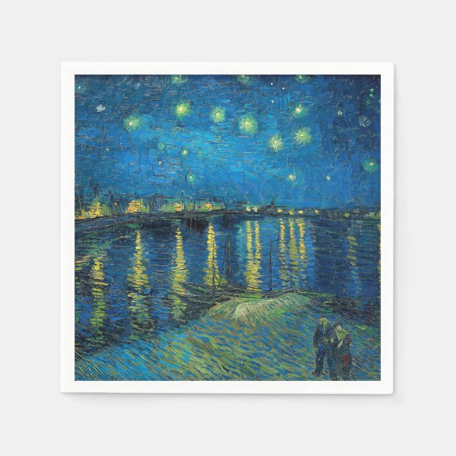 Servilleta De Papel Vincent Van Gogh Starry Night Over the Rhone (Anverso)