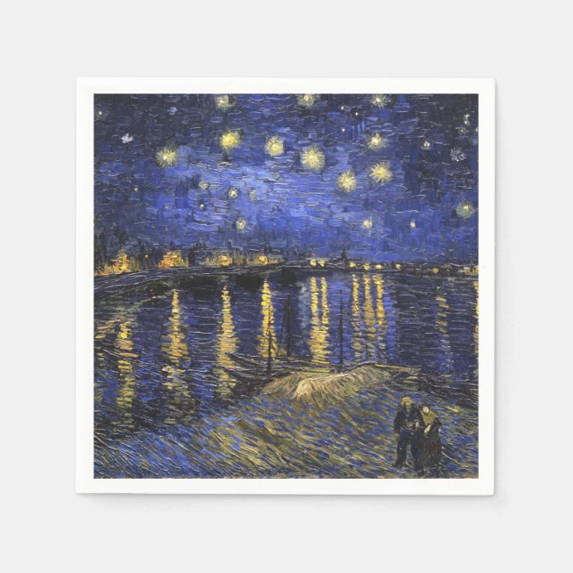 Servilleta De Papel Vincent Van Gogh Starry Night Sobre El Ródano (Anverso)