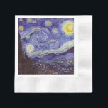 Servilleta De Papel Vincent Van Gogh Starry Night Vintage Bella Artes<br><div class="desc">Vincent van Gogh Starry Night Bella Artes Painting Starry Night es un cuadro del artista holandés post-impresionista Vincent van Gogh. El cielo azul nocturno está lleno de nubes, estrellas y una luna creciente brillante. La noche estrellada es la única noche de la serie de vistas desde la ventana de su...</div>