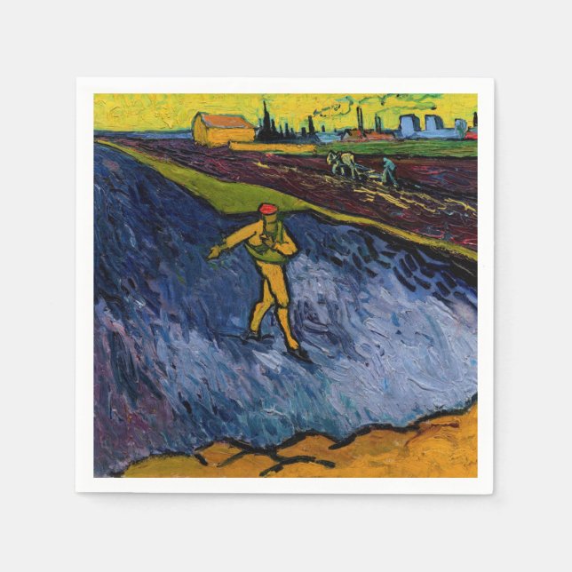 Servilleta De Papel Vincent van Gogh - The Sower: Las afueras de Arles (Anverso)