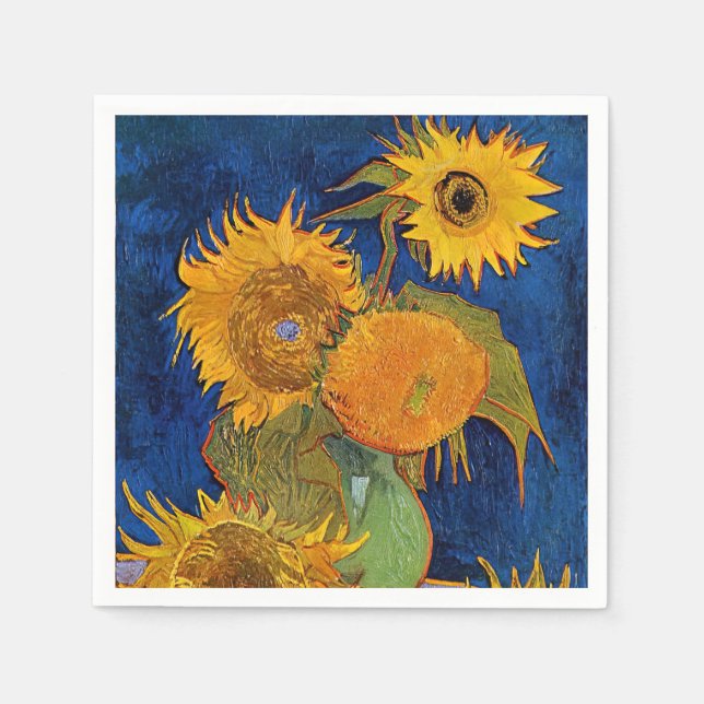 Servilleta De Papel Vincent van Gogh - Vase con cinco girasoles (Anverso)