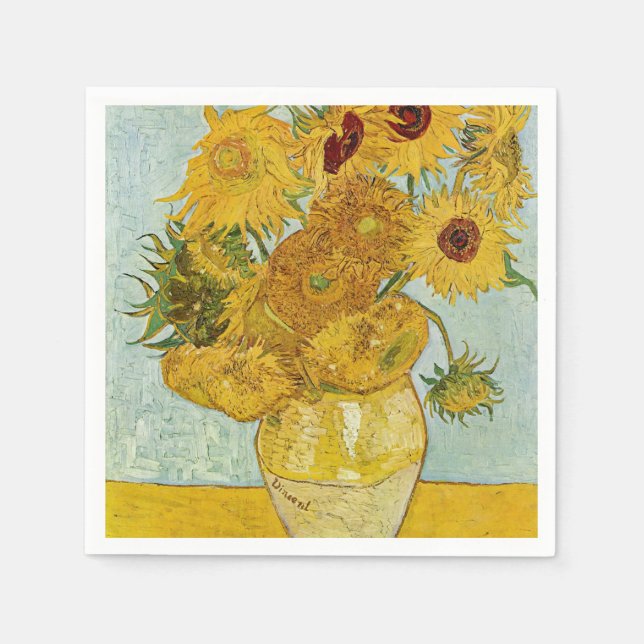 Servilleta De Papel Vincent Van Gogh - Vase con doce girasoles (Anverso)