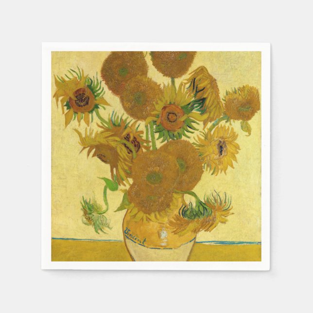 Servilleta De Papel Vincent van Gogh - Vase con quince girasoles (Anverso)