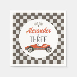 Servilleta De Papel Viñeta de Carrera Tres Cumpleaños