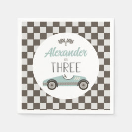 Servilleta De Papel Viñeta de Carrera Tres Cumpleaños