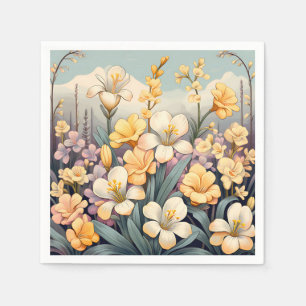 Servilleta De Papel Viñeta Freesia Botánico