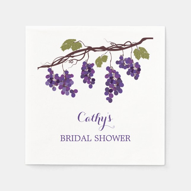 Servilleta De Papel Vineyard Bridal Shower Napkin (Anverso)