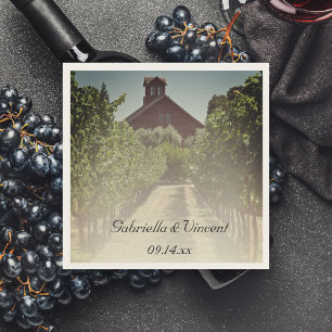 Servilleta De Papel Vineyard y el Boda Rústico del Barn Rojo