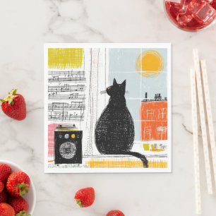 Servilleta De Papel Vinilo Black Cat High Rise Live Set