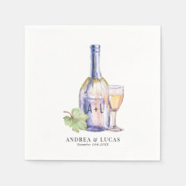 Servilleta De Papel Vino acuarela | Elegante Partido de Participación