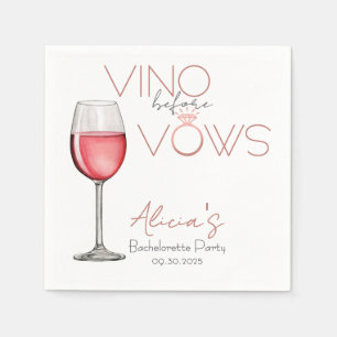Servilleta De Papel Vino Antes de Votos Despedida de Soltera / Fiesta