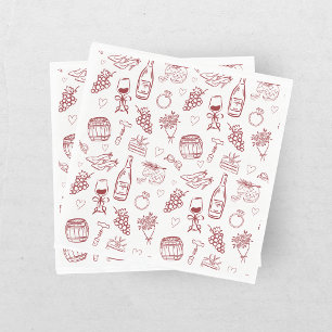 Servilleta De Papel Vino Caprichoso Antes de los Votos Burgundy Desped