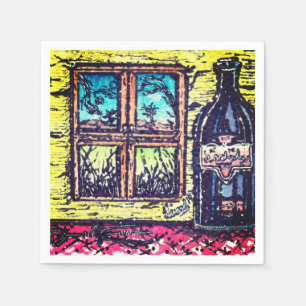 Servilleta De Papel Vino con una vista