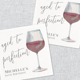 Servilleta De Papel Vino De Edad A Perfección Cumpleaños